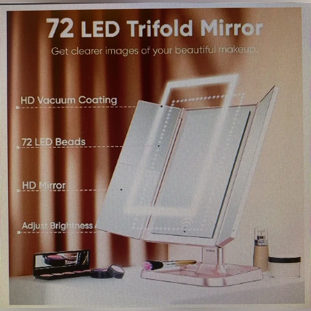 New in box HORM 3 color lighting make up mirror - Picture 4 of 6